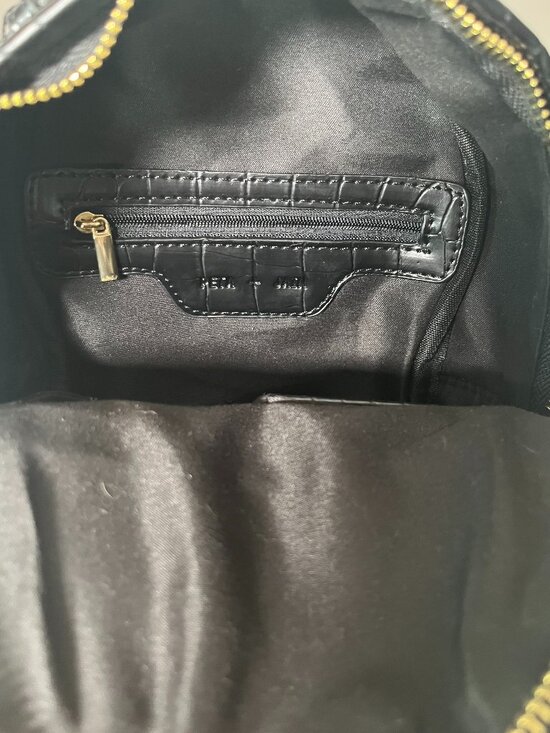Peta + JAIN Zoe Mini Backpack Black Croc Embossed NWT main image 5